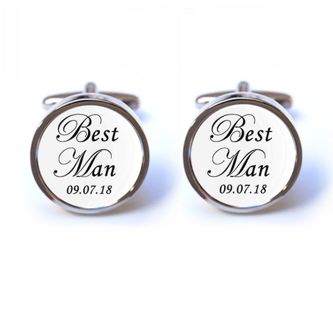 Best Man Cufflinks - Personalised Date