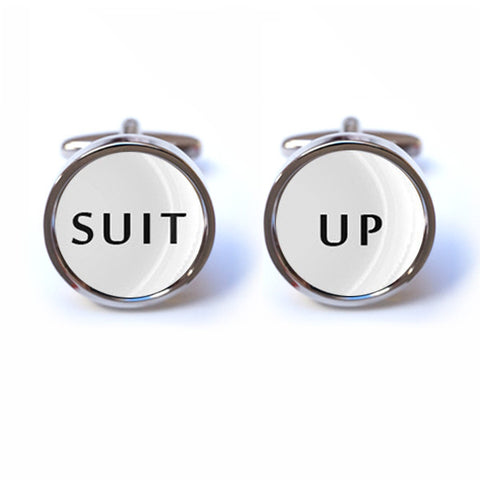 Suit Up Cufflinks - Novelty Suit Up Wedding Cufflinks
