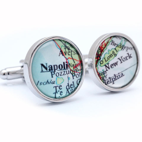 Personalised Vintage Map Cufflinks