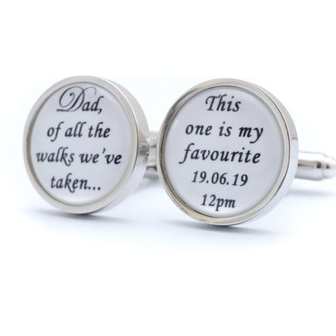 Personalised Of all the Walks we Taken Wedding Cufflinks