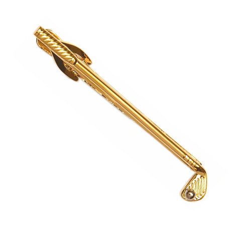 Gold Plated Golf Club and Ball Tie Clip