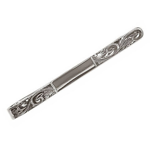 Sterling Silver Engraved Pattern Tie Slide