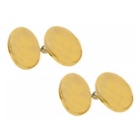 Double Oval, Gold Plated Chain Cufflinks