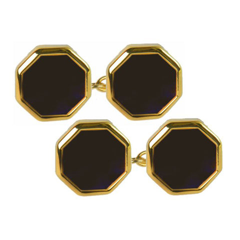 Onyx Double Octagon Chain Cufflinks