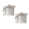 Clear Crystal Rectangular Cufflinks