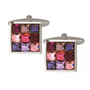 Pink Toned 9 Crystal Cufflinks