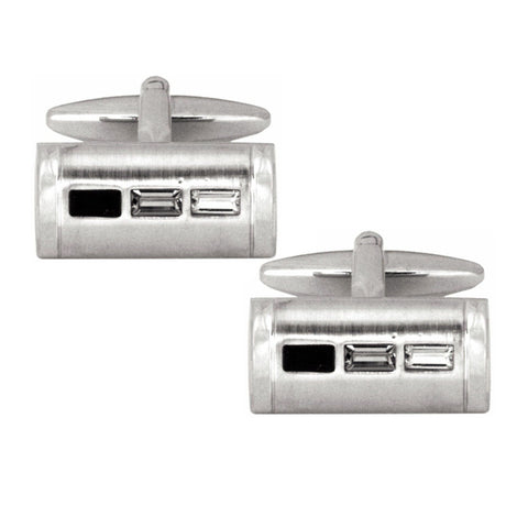 Black, Grey & Clear Crystal Cufflinks