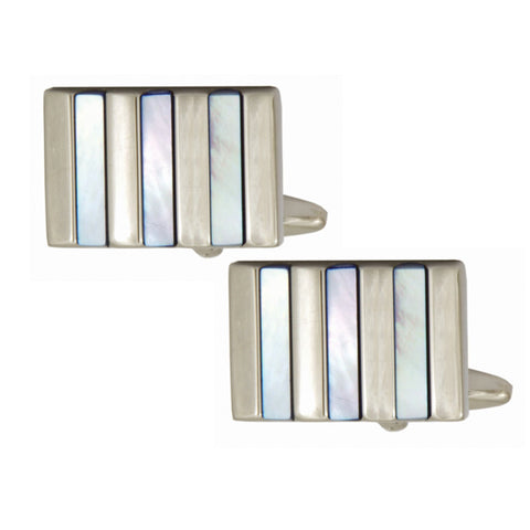 Blue Mother of Pearl Striped Cufflinks