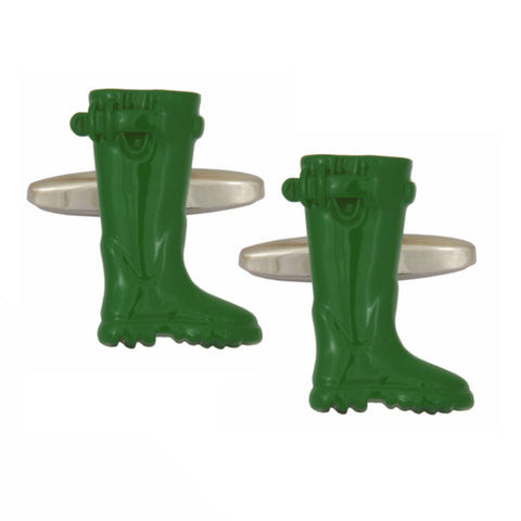 Green Wellington Boots Cufflinks