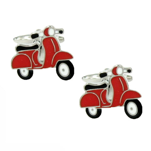 Red Motor Scooter Cufflinks