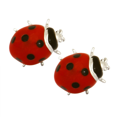 Red and Black Enamel Ladybird Cufflinks