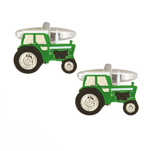 Green Tractor Cufflinks