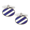 Blue and White Diagonal Stripe cufflinks