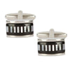 Mother of Pearl and Onyx Striped Cufflinks