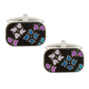 Blue, Purple and Black Floral Cufflinks