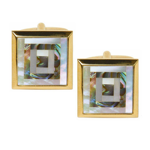 Square Paua Shell Cufflinks