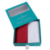 Red and White Plain Cotton Handkerchief Set