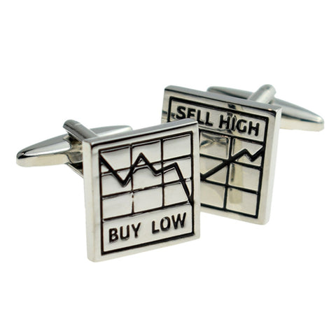 Buy Low Sell High Trader Cuflinks
