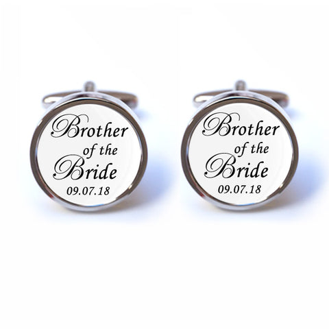Brother of the Bride Cufflinks - Personalised Date