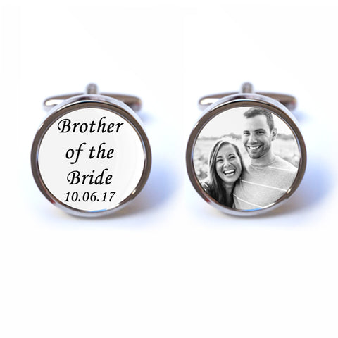 Personalised Brother of the Bride Photo Cufflinks