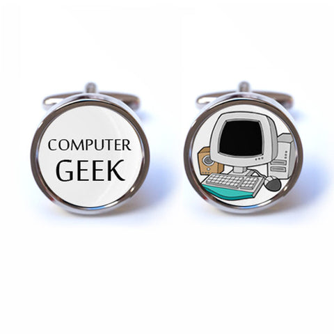 Cufflinks Computer Business Cufflinks - Logo, Computer and Finance Cufflinks