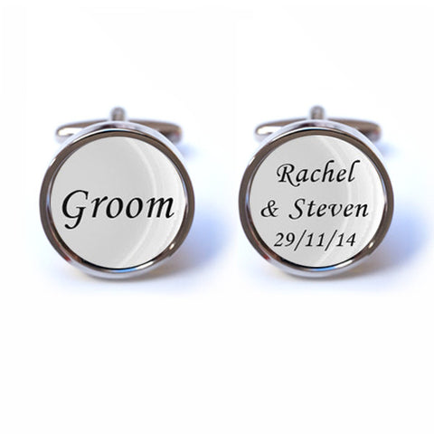 Personalised Groom Text Cufflinks