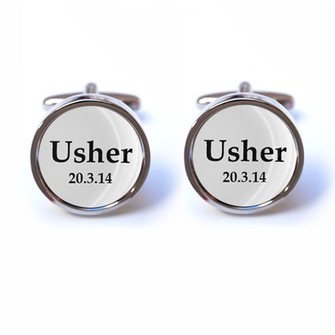 Personalised Usher Cufflinks with Date