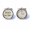 Don't be Late Wedding Cufflinks with Personalised Time