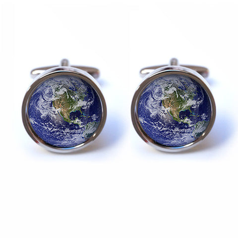 Earth Cufflinks - Planet Earth Cufflinks