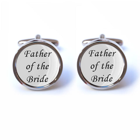 Father of the Bride Text Cufflinks