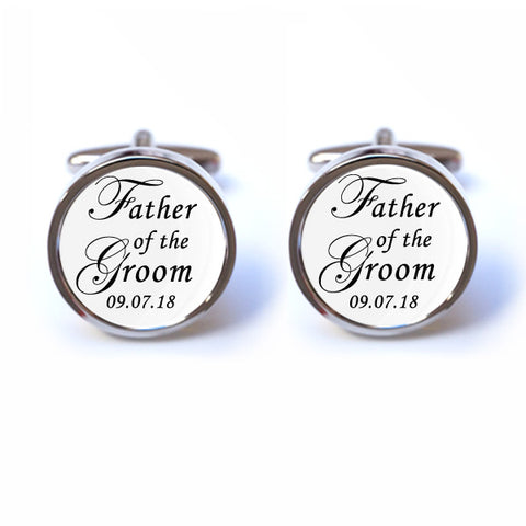 Father of the Groom Cufflinks - Personalised Date