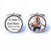 A Man's First Hero Photo Cufflinks