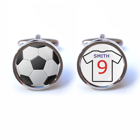 Football Cufflinks with Personalised Shirt