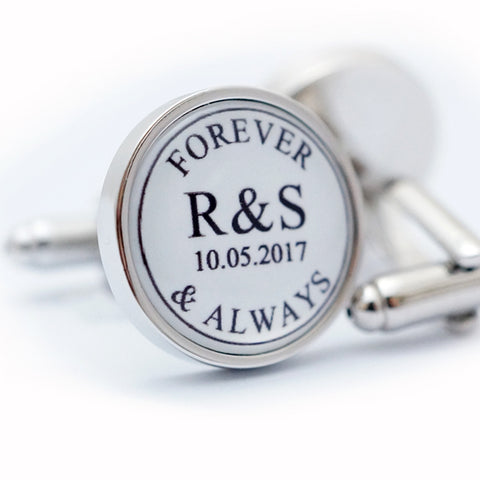 Personalised Forever and Always Cufflinks