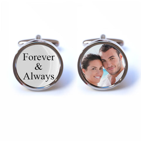 Forever and Always Cufflinks with Custom Photo