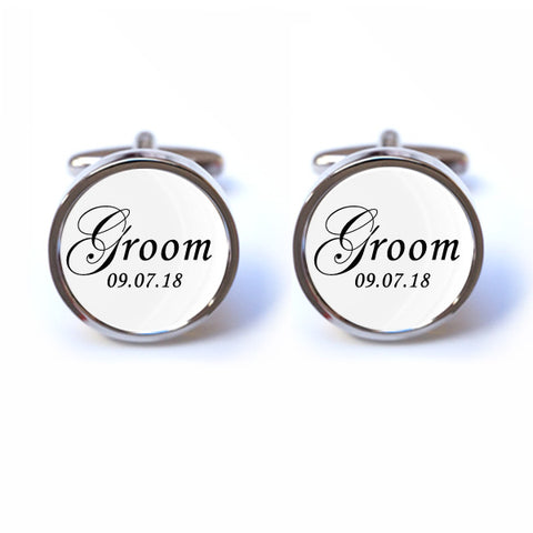 Groom Cufflinks - Personalised Date