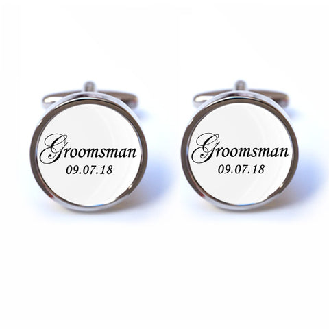 Groomsman Cufflinks - Personalised Date