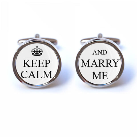 Keep Calm and Marry Me Cufflinks