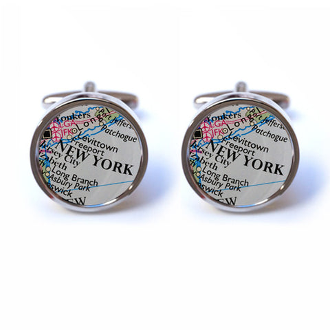 New York Map Cufflinks
