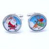 Santa and Rudolf Running Cufflinks