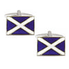 Rhodium Plated Scottish Flag Cufflinks