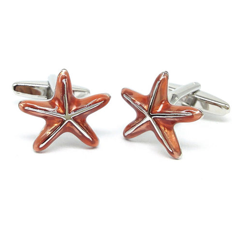 Orange Starfish Cufflinks