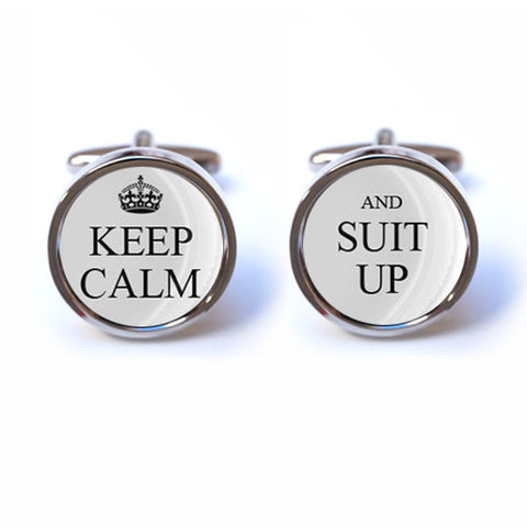 Keep Calm and Suit Up Cufflinks