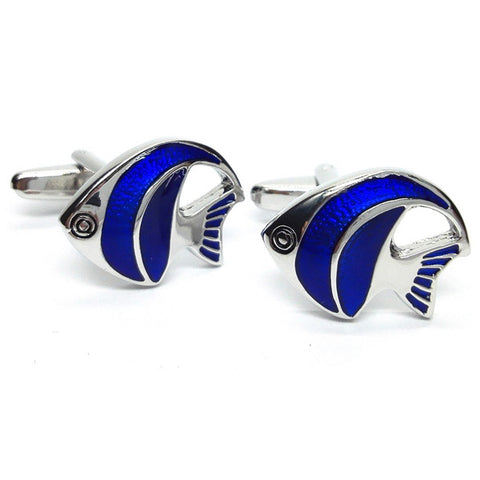 Blue Tropical Fish Cufflinks