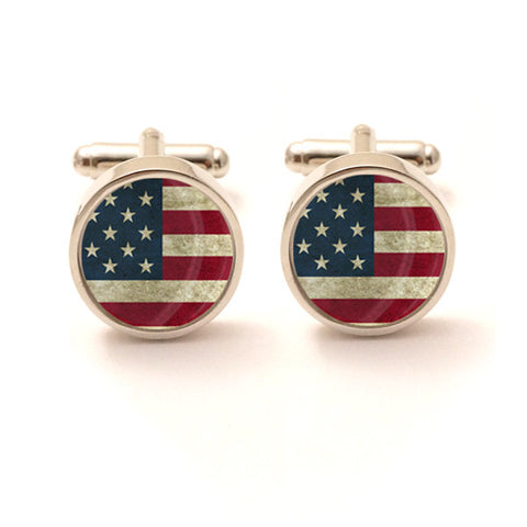 Vintage Style USA Flag Cufflinks