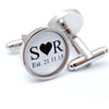 Personalised Initials and Date Wedding Cufflinks